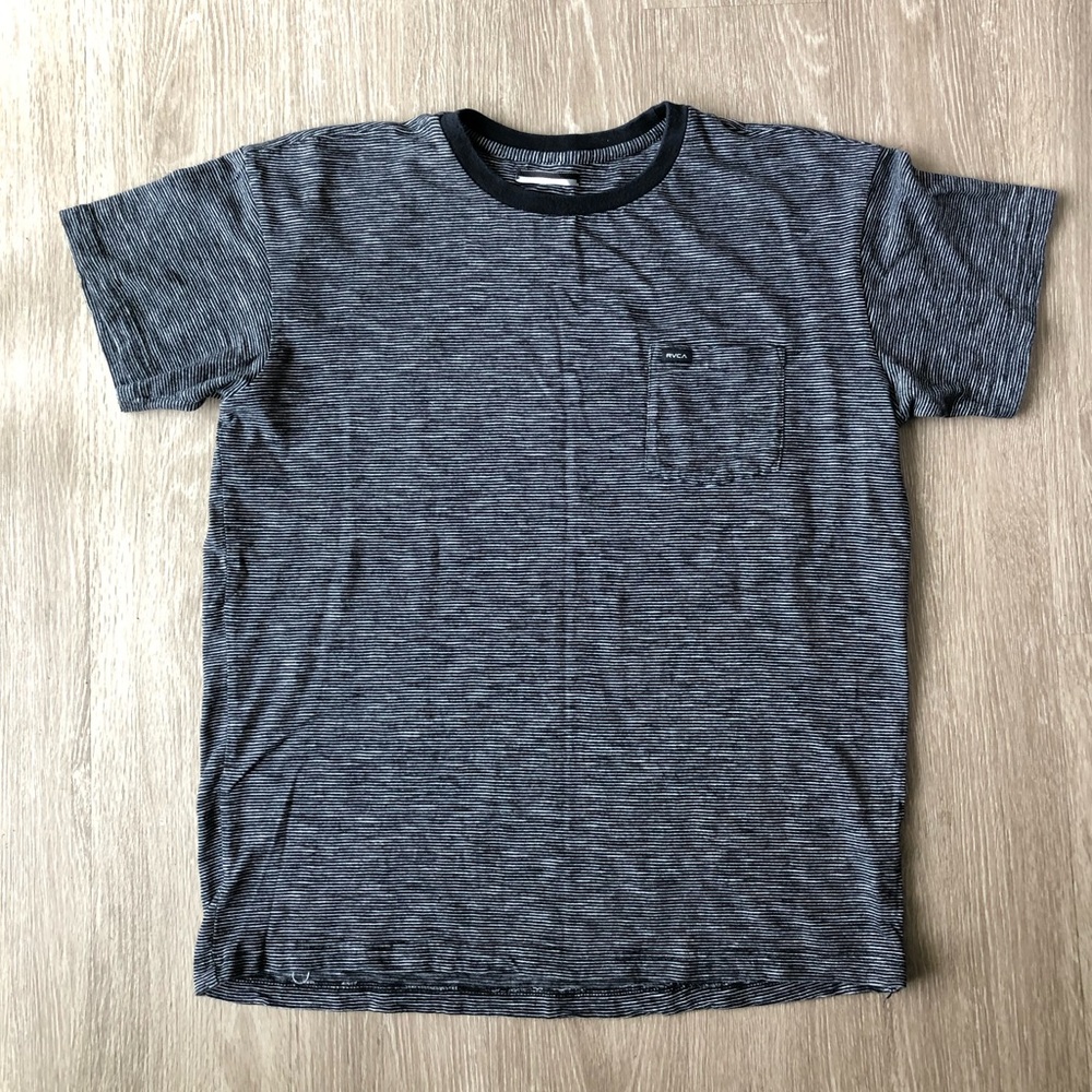 RVCA Mens Large Striped Pocket Tee T-Shirt